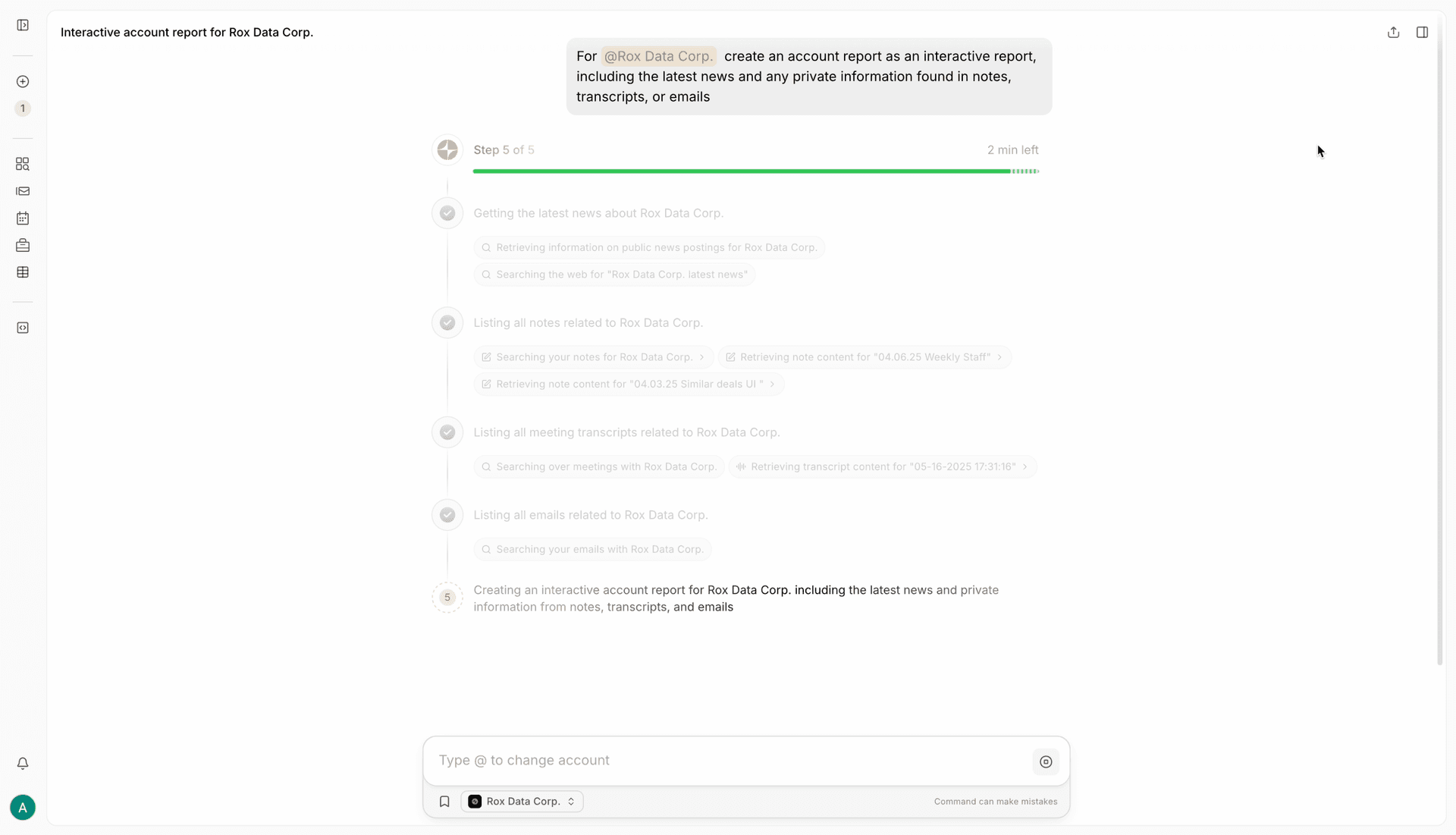 Rox's Command tool helps perform deep research and take revenue-driving actions, built with the AI SDK.