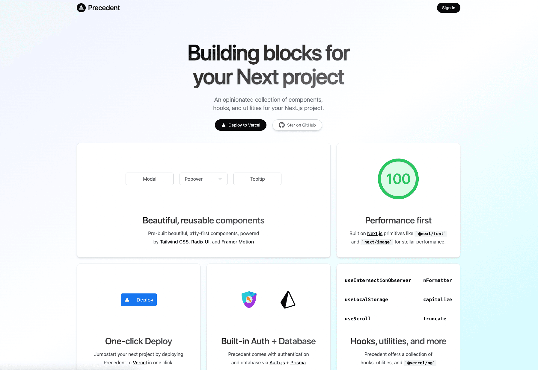 Precedent – Next.js Starter thumbnail